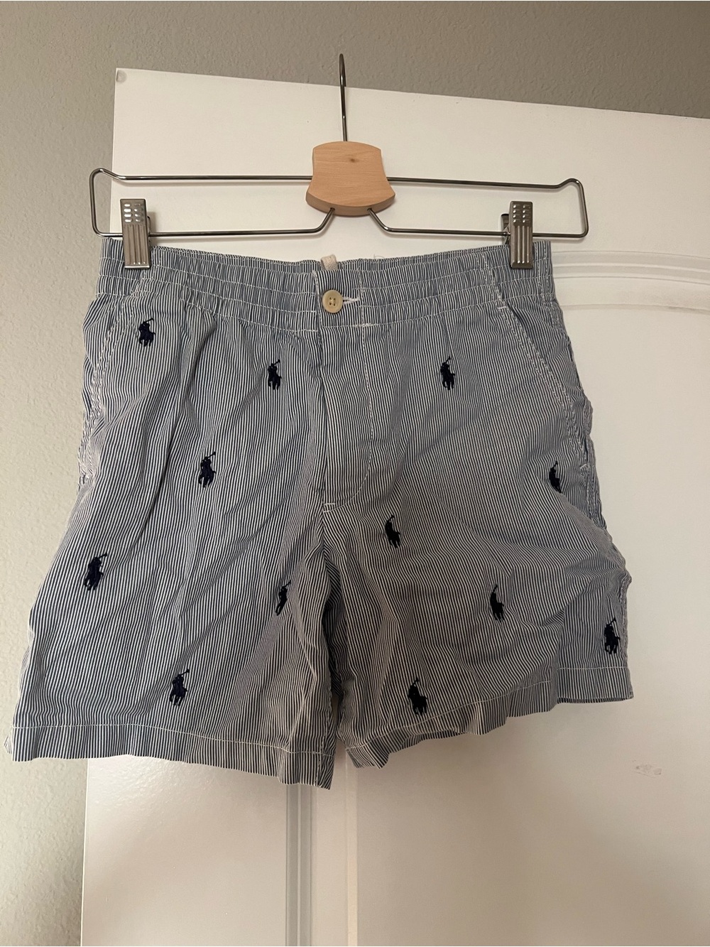 Polo by Ralph Lauren Navy Stripe Embroidered Polo Player Boy’s Shorts